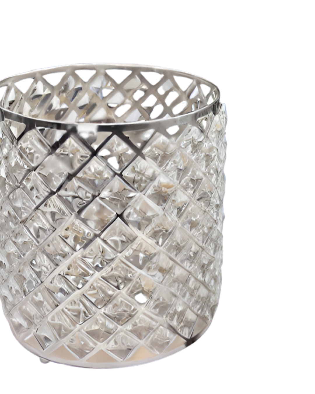 Jarrón Diamond Plateado