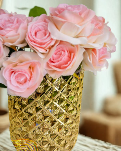 Jarrón Diamond Dorado