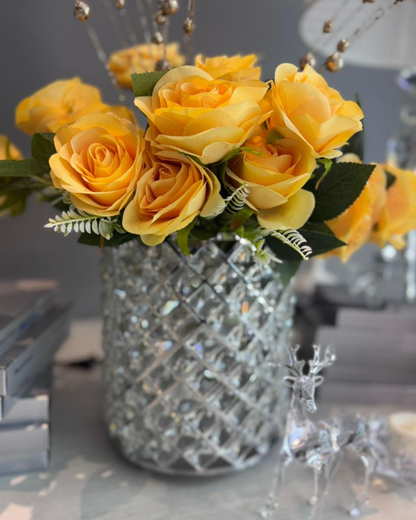 Jarrón Diamond Plateado