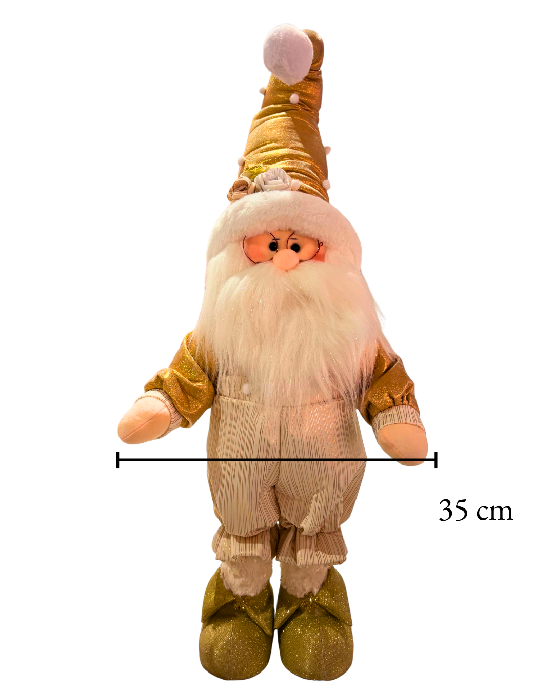 ancho de muñeco de navidad dorado