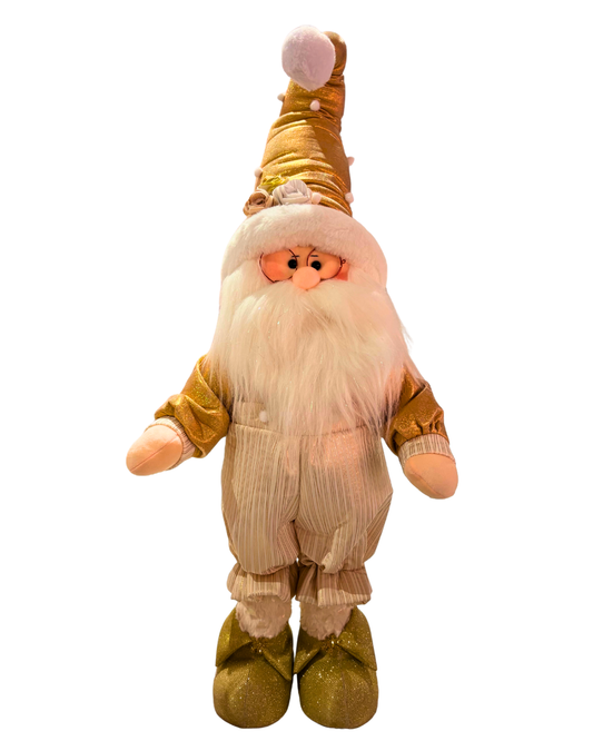 muñeco de decoración navideña dorado 