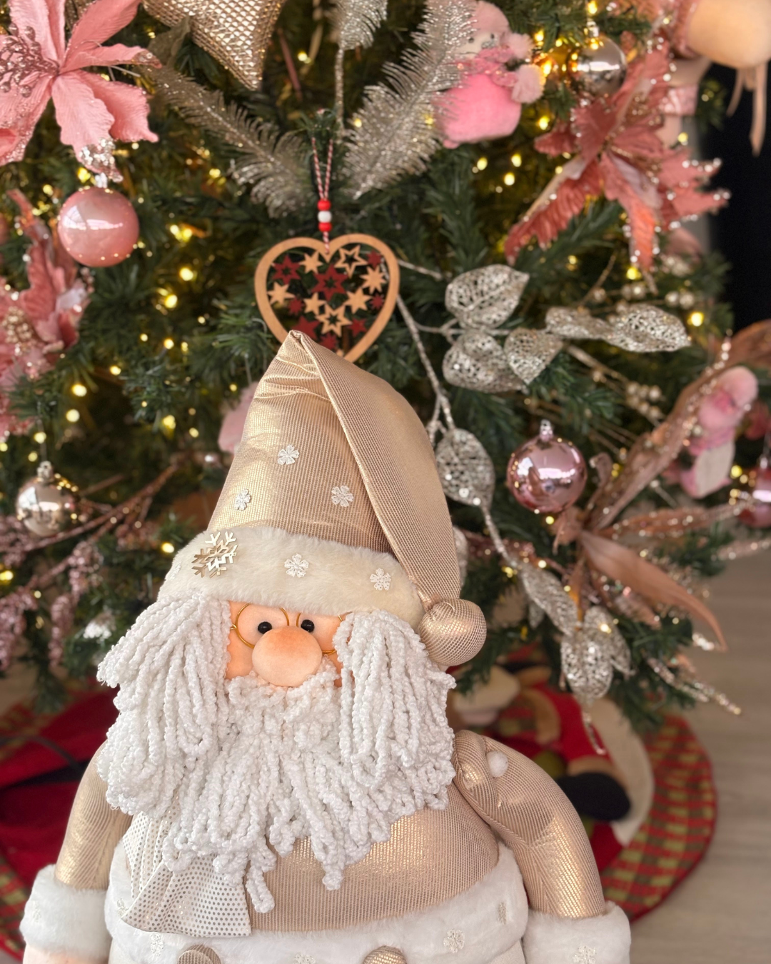 Santa Claus redondo Beige | Decorativo navideño