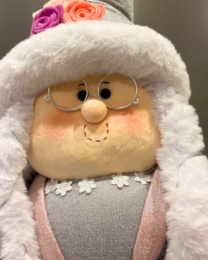 rostro señora noel decoración de navidad